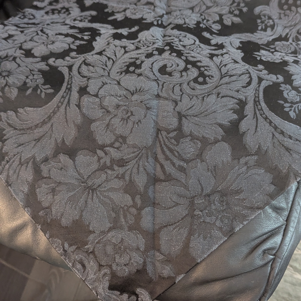 "Mantel Magic: Black Sateen Runner with a Vintage Chic like Vibe"